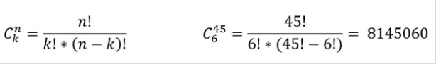 Công thức tính tỷ lệ trúng Mega 6/45